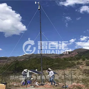 15米便携式电动升降避雷针 军绿色帐篷可移动拆卸升降支架