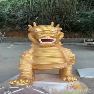 大型玻璃钢雕塑 玻璃钢动物雕塑造型 仿真石狮雕塑定制