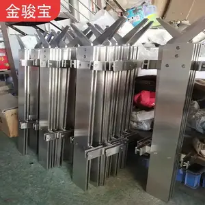 304不锈钢双片斜刀头立柱 商场防护工程玻璃栏杆 厂家可来图定制