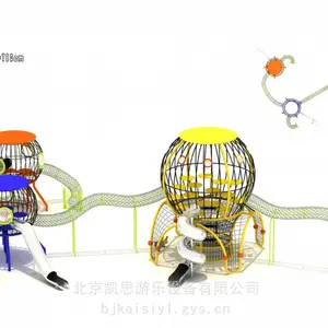 儿童攀爬网 景区大型攀爬网架 游乐园丛林魔网 户外塑料滑梯 儿童秋千
