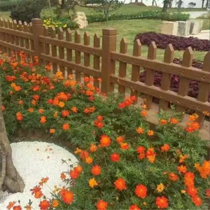 水泥仿木栅栏 花坛矮围栏 美丽乡村菜园篱笆 混凝土草坪护栏