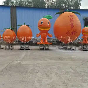 脐橙之乡标志玻璃钢橙子吉祥物雕塑形象卡通摆件千万宠爱与一生