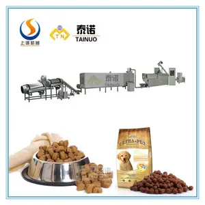 膨化狗粮双螺杆设备厂家全自动生产线介绍及视频