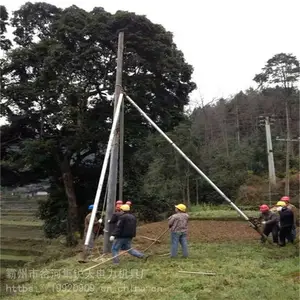 四川省 15米人工三角架立杆机 优质人字抱杆拔杆 铝镁合金立杆机 锐天直销