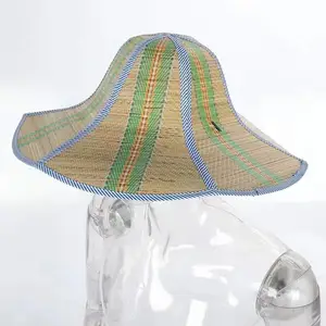 草帽生产厂家草编帽子遮阳防晒夏季渔夫帽大檐劳保工地竹编制草帽