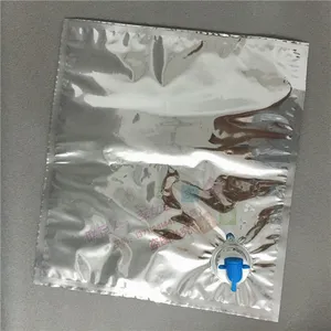 镀铝盒中袋定制 食品级无菌牛奶袋 5KG装蓝白蝶阀BIB白酒软包装袋
