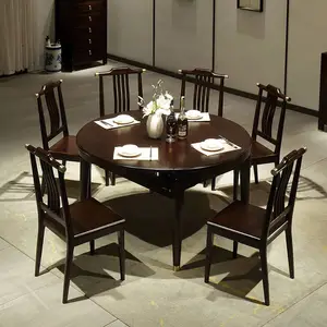 2022新中式实木餐桌 新中式乌金木餐桌 新中式实木餐桌图片