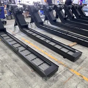 车床加工输送铁铝废屑益冠集中输送 链板排屑机 输送稳定不卡滞