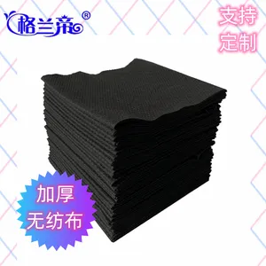 格兰帝一次性黑色珍珠纹毛巾 美容美发加厚无纺布毛巾 酒店宾馆毛巾