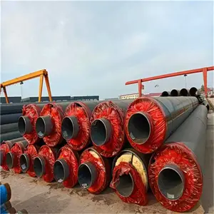 377*7暖气输送聚氨酯保温管,DN350直埋式聚氨酯供暖保温管