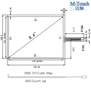 【订制产品】8.4寸四线电阻屏 4:3工业平板显示器触摸屏内置控制卡USB接口