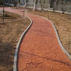 水泥压花地坪压花路面防侧滑性平整度好耐磨性好