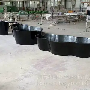 河南和业玻璃钢造型景观池 厂家异形定制 玻璃钢养鱼池水池水箱