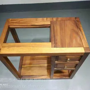 禅意新中式胡桃木茶水柜烧水柜全实木边柜茶桌茶台