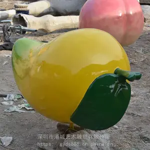 攀枝花芒果之乡振兴之路地标志大型玻璃钢芒果雕塑像