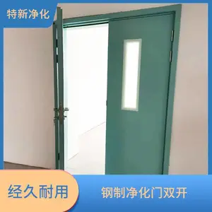 厂家供应单开双开子母门钢制门化妆品厂净化门无尘车间密闭洁净门