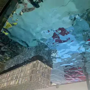 建筑装饰201水波纹蓝色天花不锈钢板 304不锈钢天花吊顶水波纹板 不锈钢压花镜面水波纹板