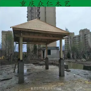 荣昌公园仿古彩绘凉亭 樟子松家用凉亭 防腐木景观亭子设计安装 众仁木艺