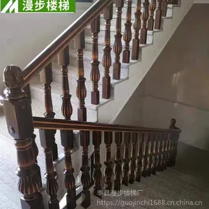 漫步实木楼梯 加工厂供应楼梯扶手立柱
