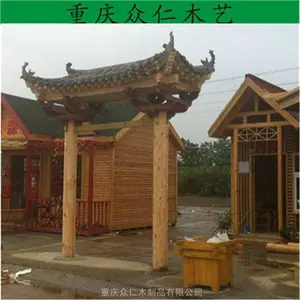 彭水樟子松彩绘牌坊 乡村路口门楼牌坊询价 众仁木艺