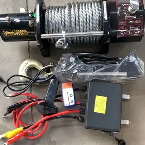 24小时发货电动绞盘12v12000磅随车车载24v绞盘机越野汽车自救援绞车用
