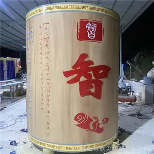 广东玻璃钢雕塑厂家 室内玻璃钢圆柱雕塑定制