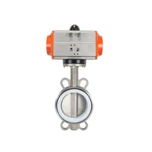 D671PF-16气动对夹蝶阀 带回讯器