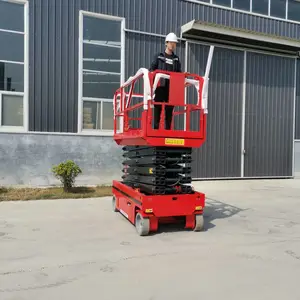 乌海市乌达区工地四轮剪叉式高空作业平台高空作业车液压马达移动升降平台
