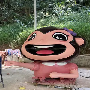 大型动物卡通雕塑 玻璃钢猴子卡通雕塑 公园游乐场雕塑摆件