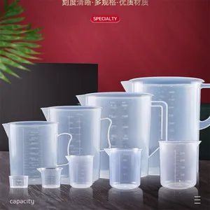 塑料烧杯实验器5 10 25 50化学计量杯带带柄烘培烧杯