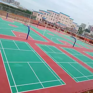 桂林室外塑胶篮球场铺装 乒乓球场塑胶地面硅PU弹性运动地板施工