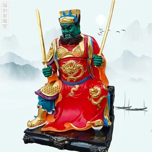 瘟神雕塑1.3米五瘟使者赵公明神像树脂玻璃钢彩绘佛像摆件批发