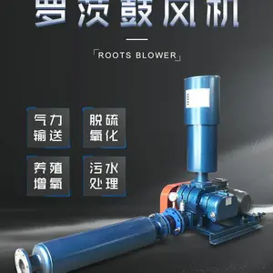罗茨鼓风机型号有机肥发酵2.2KW50口径污水处理不锈钢罗茨鼓风机气力输送罗茨风机低噪音性能好