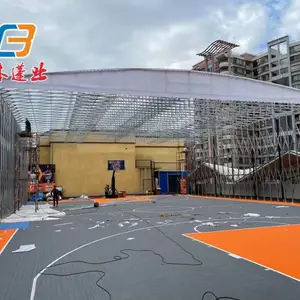东莞常平篮球场推拉篷/工地加工区棚 上门测量安装