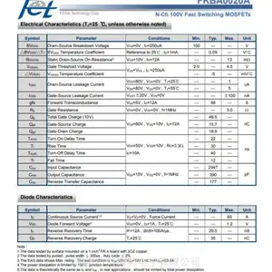 Fet东沅 FKBA0020A N通道MOSFET 具有低栅极电荷
