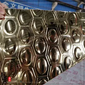 厂家定做不锈钢镜面水波纹压花板 天花吊顶装饰建材