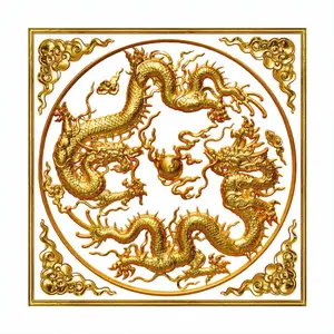 故宫仿古吊顶佛堂装修材料地宫天花板寺庙大殿顶上装饰龙板材古建彩绘