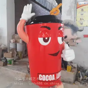 来图定做玻璃钢饮料杯咖啡杯雕塑冷饮店广告形象饮品杯奶茶杯雕塑