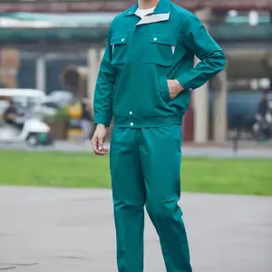 雄琛纯棉劳保套装定做 工衣防静电耐磨工作服刺绣印刷logo