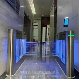 甘肃健康码人脸识别闸机 医院人行通道摆闸 大厦人脸测温速通门