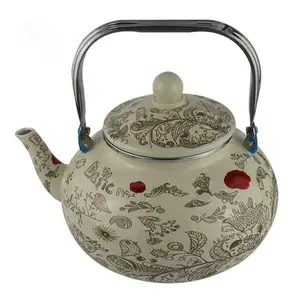 厂家生产批发搪瓷壶供货Logo印花胖壶珐琅搪瓷圆茶壶开水烧水壶