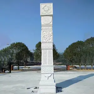 石雕图腾柱厂家 青石圆柱 浮雕图腾 景区入口 价格面议 现货