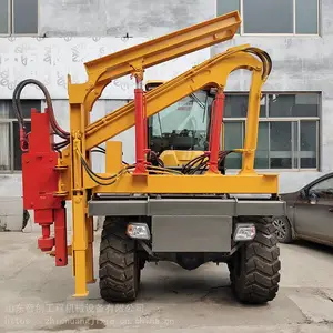 公路护栏打桩机 功能拔桩一体机护栏打桩机 智创 房屋地基打桩机