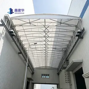 厂房通道防雨遮阳电动伸缩雨棚 大型移动式推拉篷工厂 尺寸定做