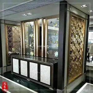 热销推荐 咖啡厅不锈钢隔断花格，酒店中餐厅不锈钢屏风装饰