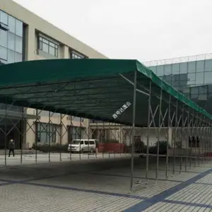 户外电动伸缩遮阳棚 篮球场推拉蓬 物流挡雨棚定做