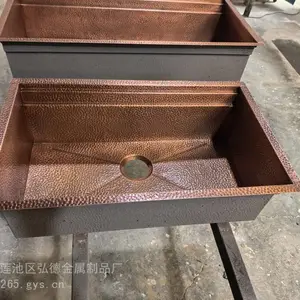 铜水槽、纯手工制作、传统工艺、厨房纯铜水槽、高端铜水槽