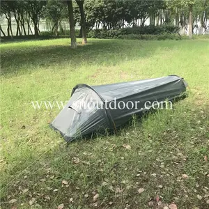 湖州山牛野营厂家直销 户外军绿色超轻背包客睡袋帐篷