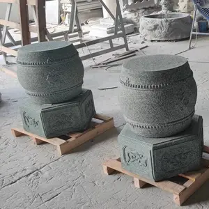 定制青石门鼓小石鼓 各种异形石墩带狮子小象兽头门墩