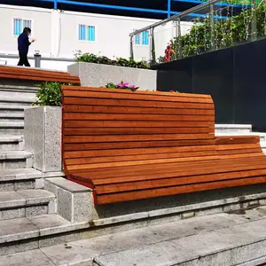 定制竹木户外公园椅 防腐防虫竹子仿木休闲椅小区学校景观座椅